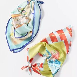 Nikki Ackerman x Anthropologie Hair Scarves, Set of 2 NWT Resortcore Coastal New